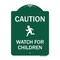 Signmission Caution Watch For Children Heavy-Gauge Aluminum Architectural Sign, 24" x 18", GW-1824-9860 A-DES-GW-1824-9860 - alternate 1